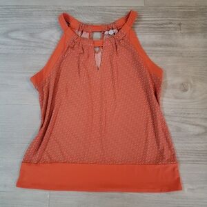 BANANA REPUBLIC Classy Orange Cutout Patterned Women's Halter Tank